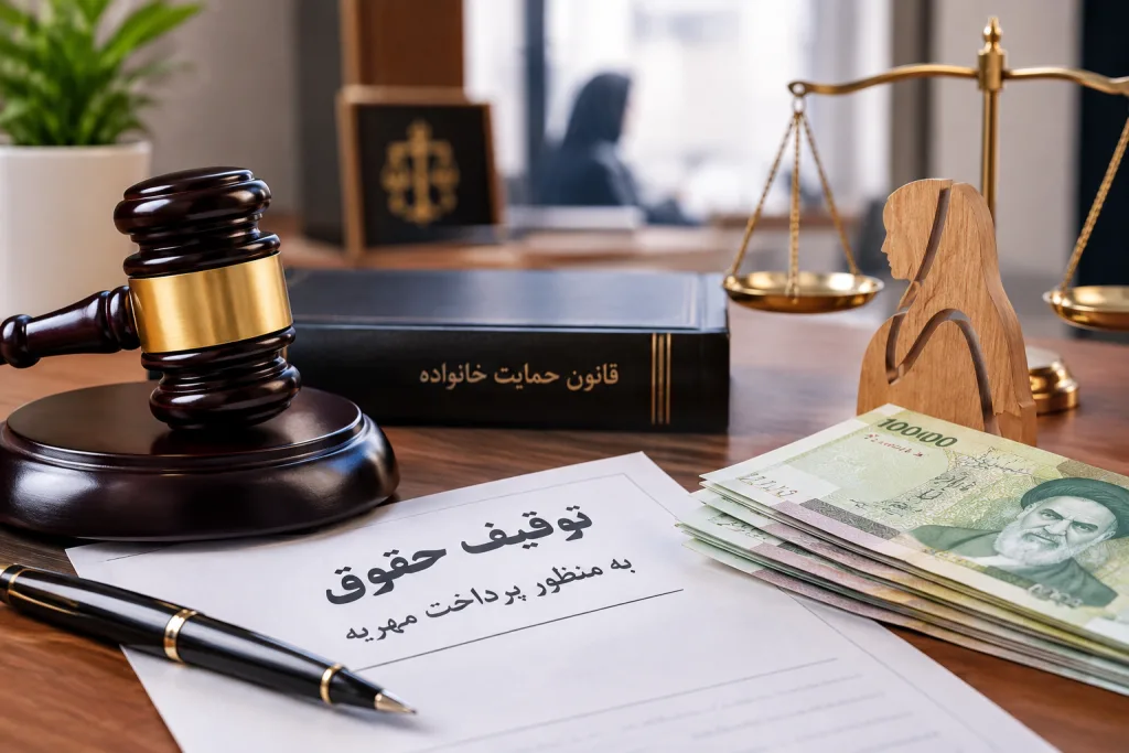 توقیف حقوق بابت مهریه