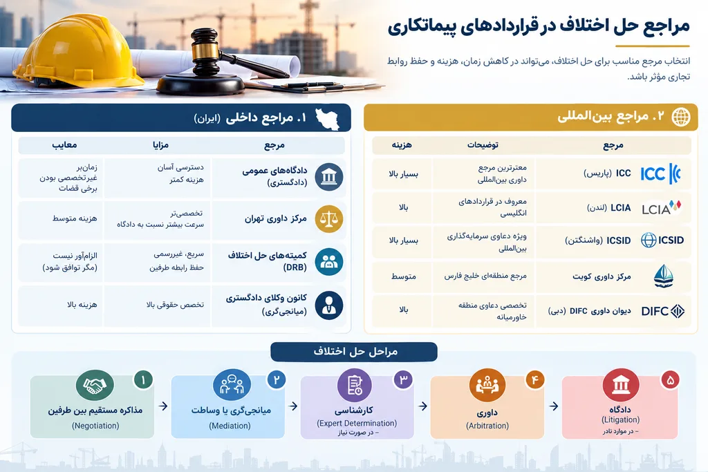راهنمای جامع قراردادهای پیمانکاری نفت و گاز و دعاوی مرتبط