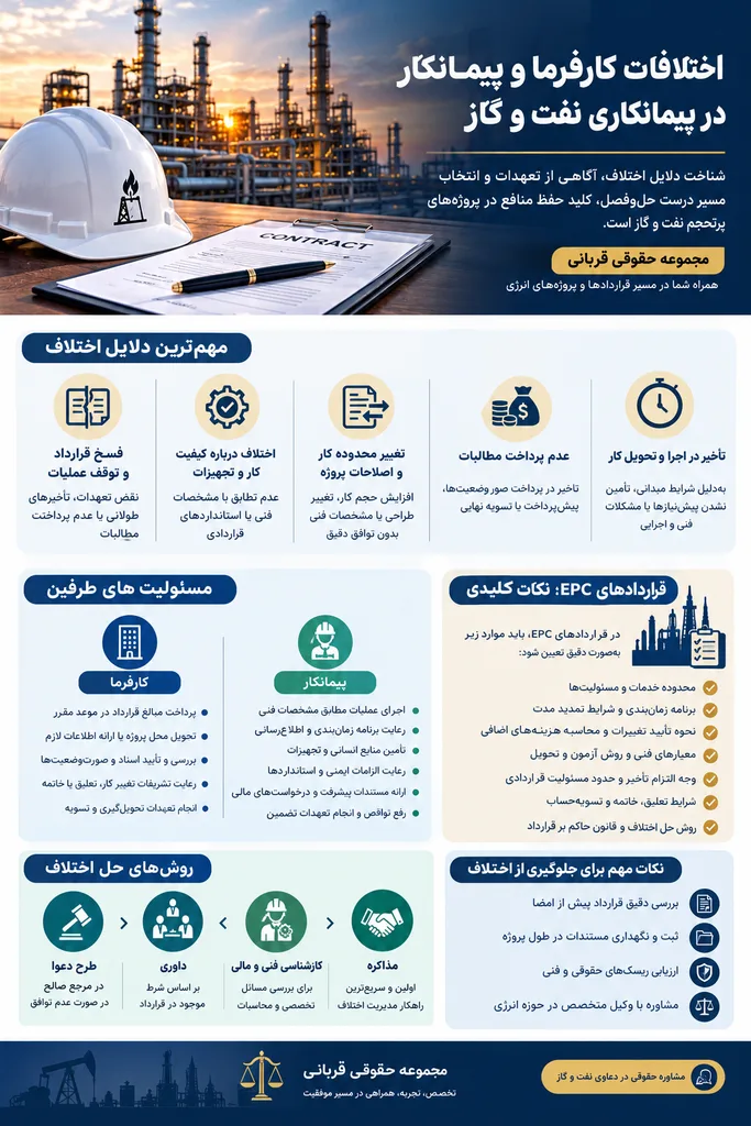 اختلافات کارفرما و پیمانکار